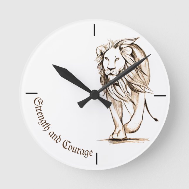Strength and Courage  Round Clock (Front)