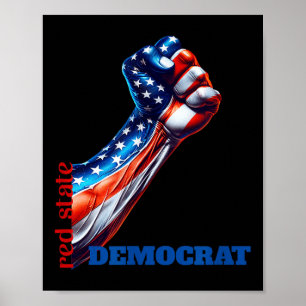 Strength And Unity Red State Democrat Anti-trump Poster