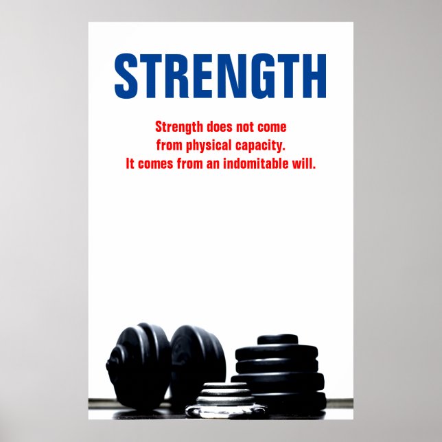 Strength Bodybuilding Training Motivational Poster (Front)