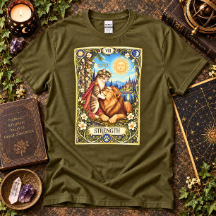 Strength Cat Tarot - Courage and Compassion T-Shirt