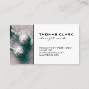 Strength Coach Arm Flexing   Weights Business Card