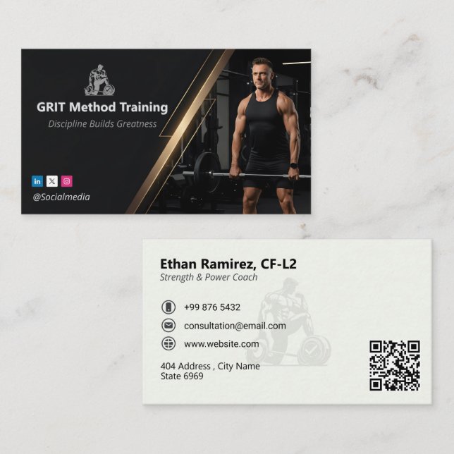 Strength Coach | Luxury Fitness Business Card (Front/Back)
