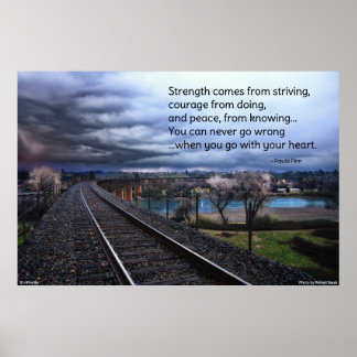 Strength comes from striving...Motivational poster