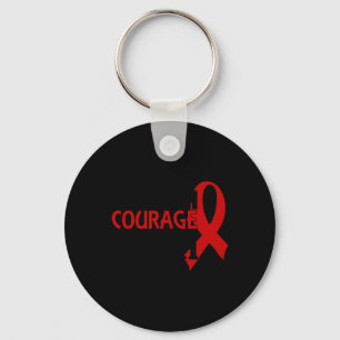 Strength Courage Faith Blood Cancer Heart Disease  Keychain