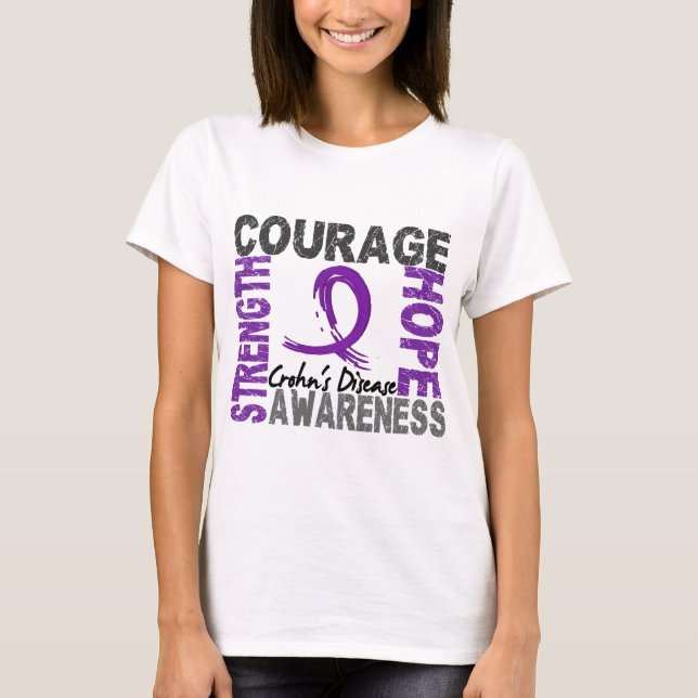 Strength Courage Hope Crohn's Disease T-Shirt (Front)