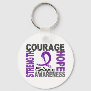 Strength Courage Hope Epilepsy Keychain