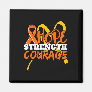 Strength Courage Leukaemia Cancer Awareness Ribbon Magnet
