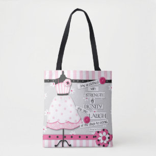 Strength & Dignity Scripture Tote Bag
