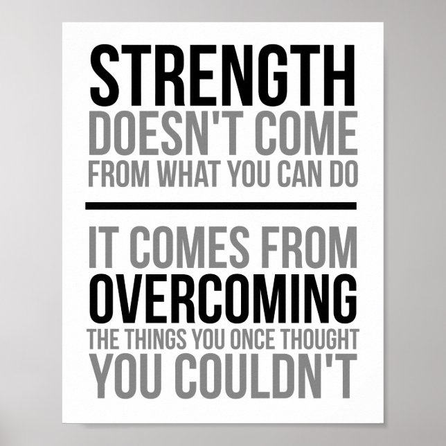 Strength Doesn't Come From What You Can Do Poster (Front)