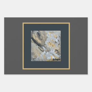 Strength Flat Wrapping Papers in Greys and Gold Wrapping Paper Sheet