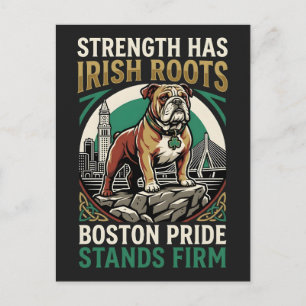 Strength Has Irish Roots Bulldog  Postcard