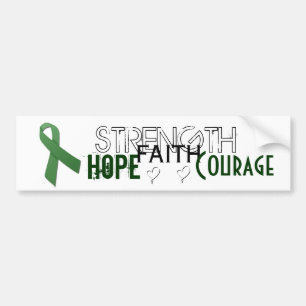 Strength hope faith courage cerebral palsy bumper sticker