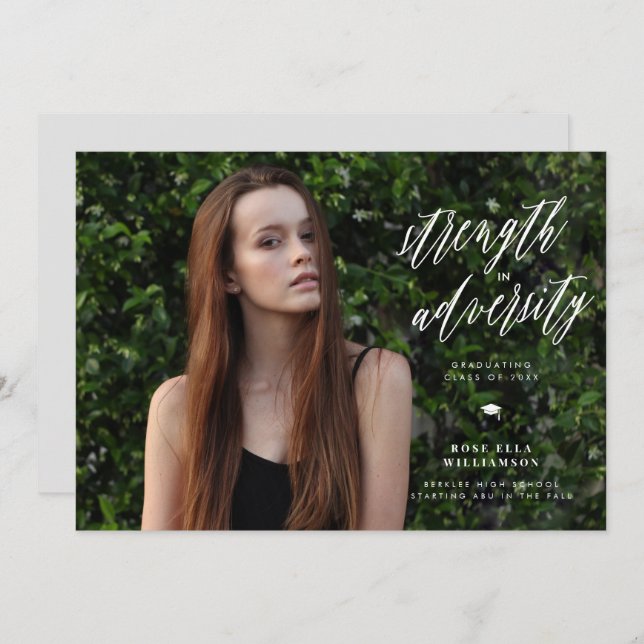 Strength in Adversity Graduation Invitation (Front/Back)