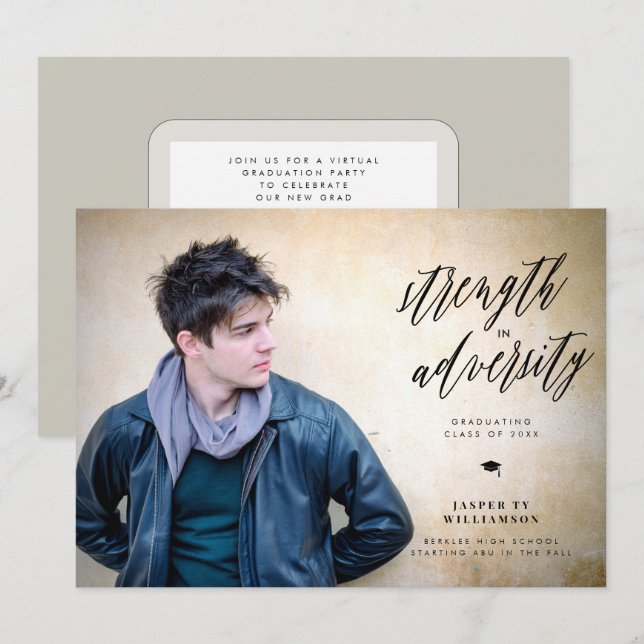 Strength in Adversity Graduation Invitation (Front/Back)