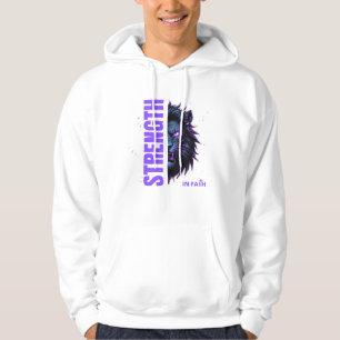 Strength in Faith Lion & Cross Emblem Hoodie
