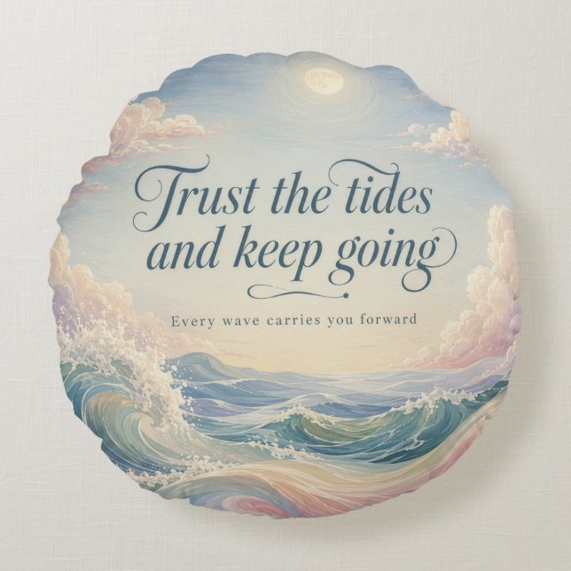 Strength in the Swell Round Pillow (Front)