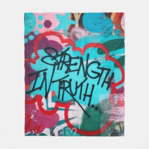 Strength In Truth graffiti Fleece Blanket