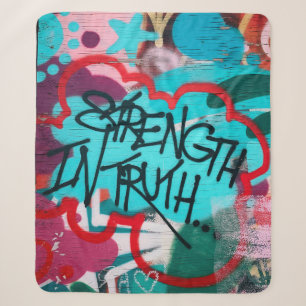 Strength In Truth graffiti Sherpa Blanket