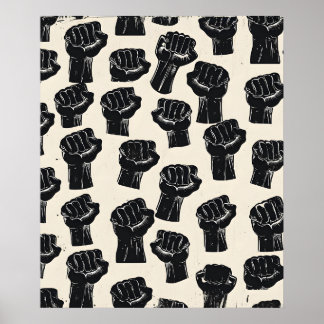 Strength in Unity: Empowering Fist Pattern 4 Poster