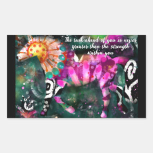 Strength Inspirational Abstract Whimsical Horse Sticker