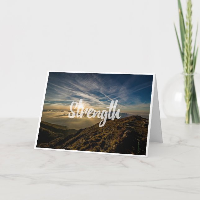 Strength Inspirational Blank Note Card (Front)
