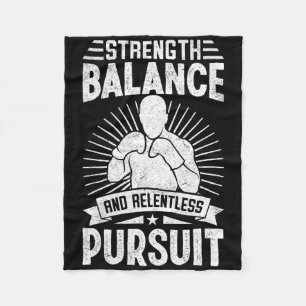 Strength Lance And Relentless Pursuit Karate Fight Fleece Blanket