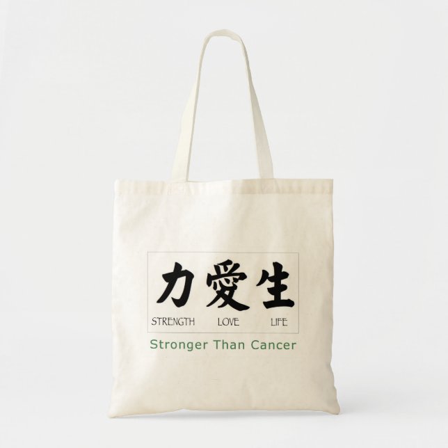Strength Love Life: Stronger Than Cancer Tote Bag (Front)