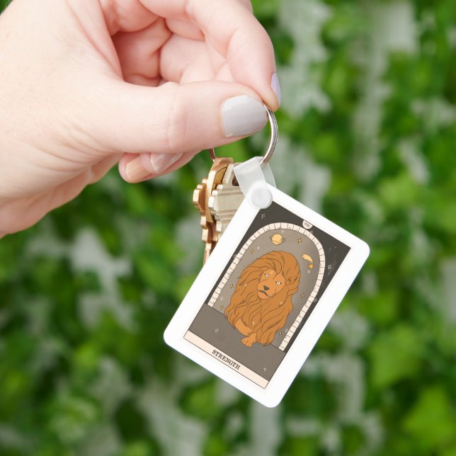 Strength Major Arcana tarot card astrology alchemy Keychain (Hand)