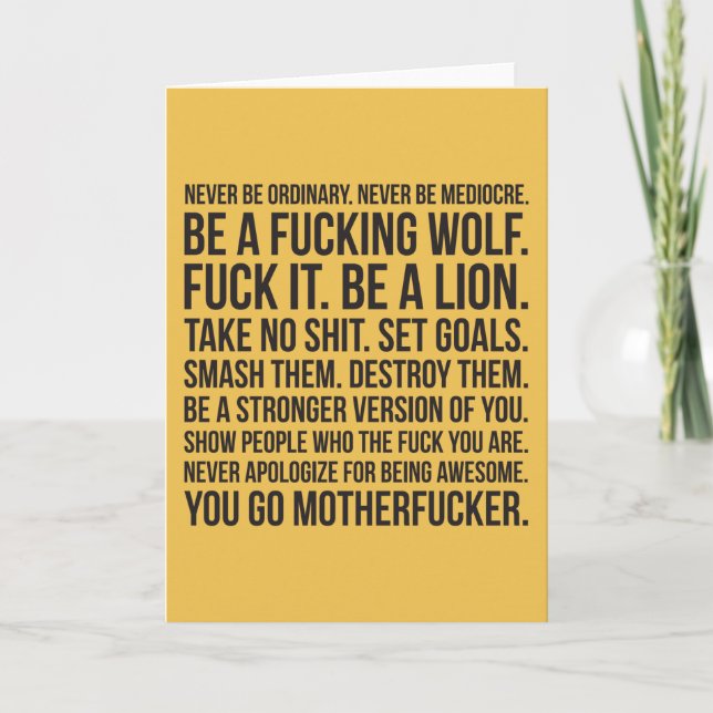 Strength Motivation - Never Be Ordinary Shirt Card (Front)
