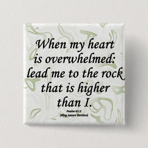 Strength Psalm 61-2 2 Inch Square Button