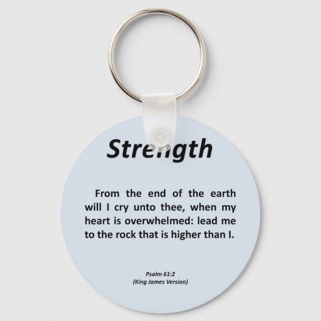 Strength Psalm 61-2 Keychain (Front)