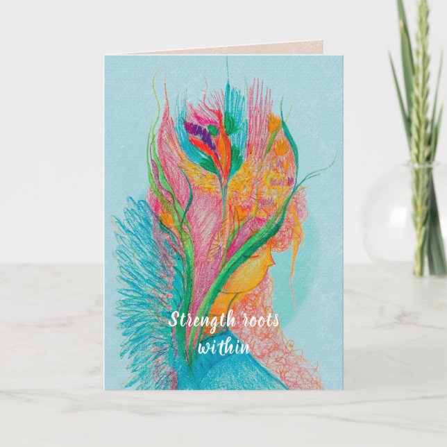 Strength Roots Within Inspirational Greeting Card (Front)