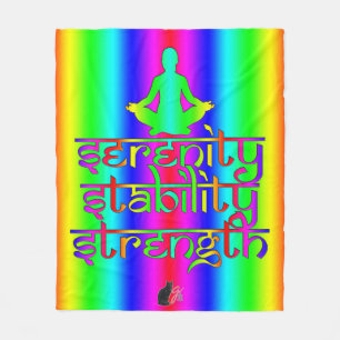 Strength Stability Serenity Rainbow Intentions Fleece Blanket