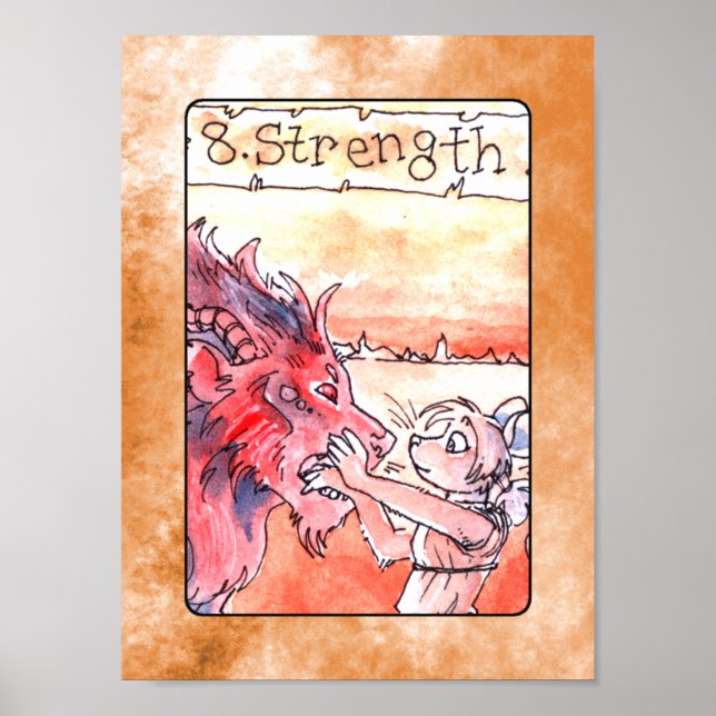 Strength Tarot Card Poster (Front)