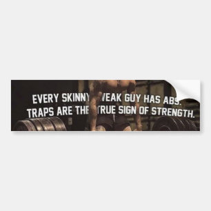 Strength Training Motivation - Traps - Workout Bumper Sticker