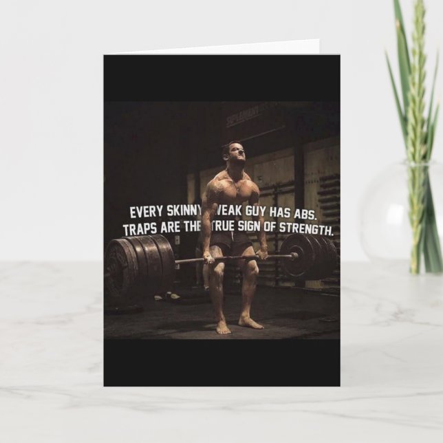Strength Training Motivation - Traps - Workout Card (Front)