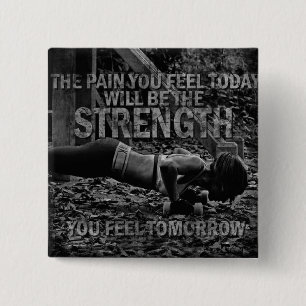 STRENGTH - Women's Workout Motivational 2 Inch Square Button
