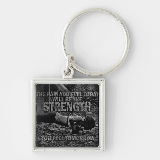 STRENGTH - Women's Workout Motivational Keychain (Front)