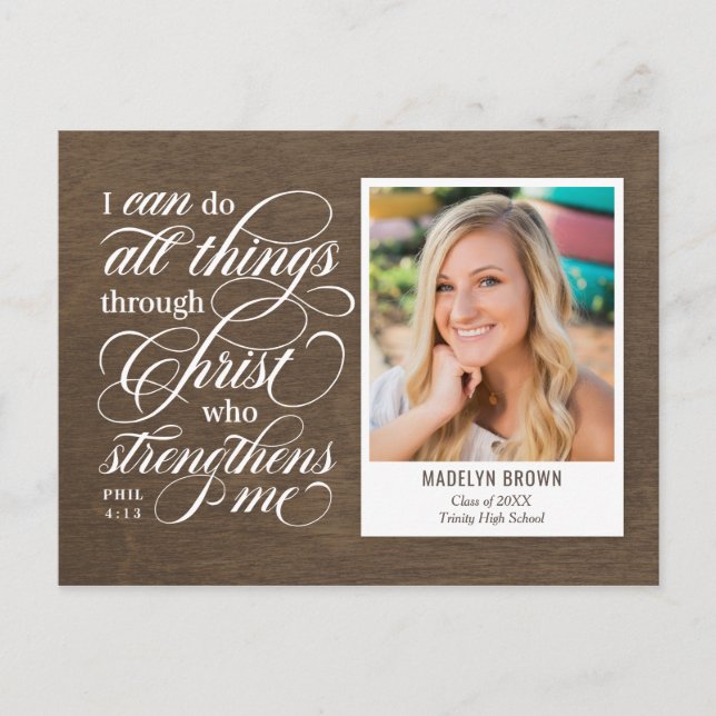 Strengthened Graduation Announcement Postcard (Front)