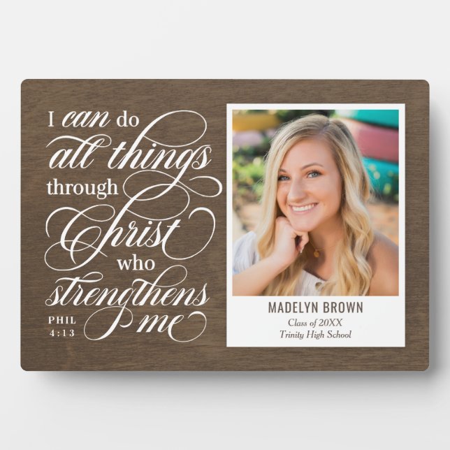 Strengthened Graduation Keepsake Desktop Plaque (Front)