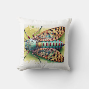 Strepsipteran Insect Dorsal View 030924IREF223 - W Throw Pillow