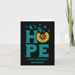 Stress Disorders Teal Hope Vintage Sunflower Aware Card