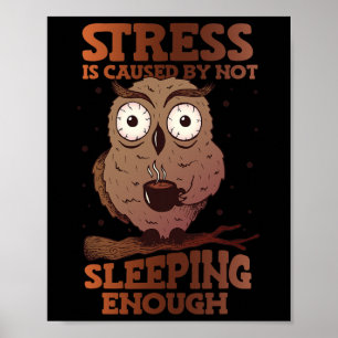 Stress Is Caused By Not Sleeping Stress Awareness  Poster