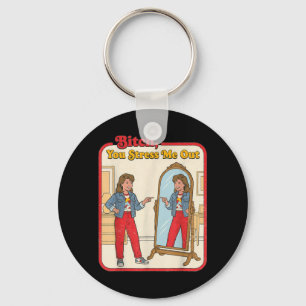 Stress Out Funny Sarcastic Woman Mirror Retro Keychain