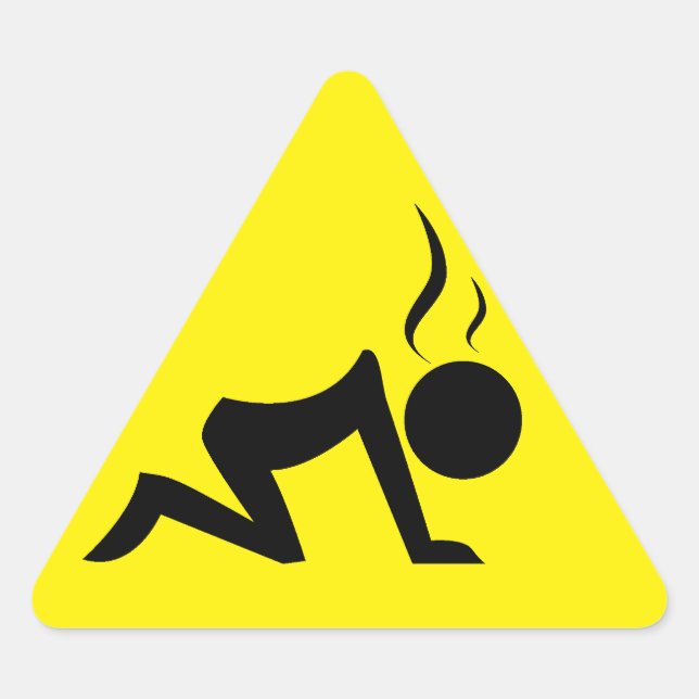 Stress Symbol (Black on Yellow) Triangle Sticker (Front)