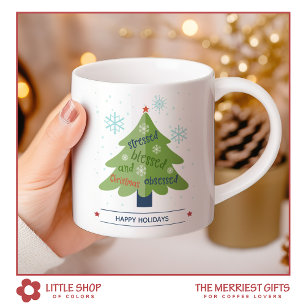 Stressed Blessed Christmas Obsessed Personalized Coffee Mug