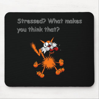 stressed kitty mouse pad