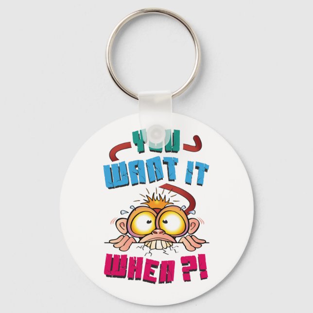 Stressed Monkey Keychain (Front)