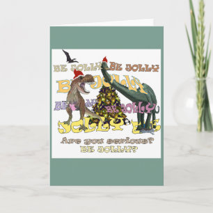 Stressed-out Dinosaur Christmas Holiday Card