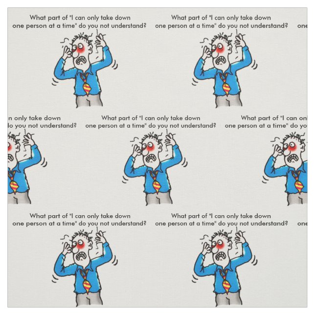 Stressed out Man When Court Reporters Attack Fabric (Swatch)